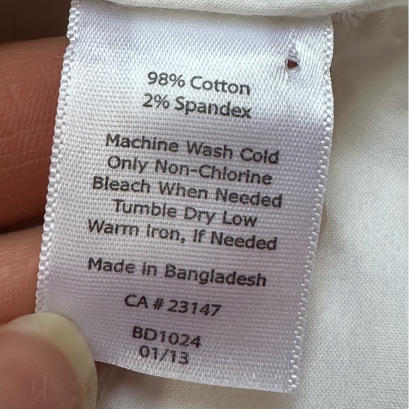 Talbots White Stretch Straight Leg Ankle Cropped Pants High Rise Size 14P - Picture 5 of 13